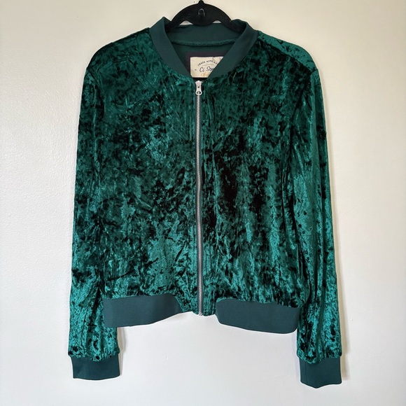 Ci Sono Jackets & Blazers - Ci Sono Emerald Crushed Velvet Bomber Size XL